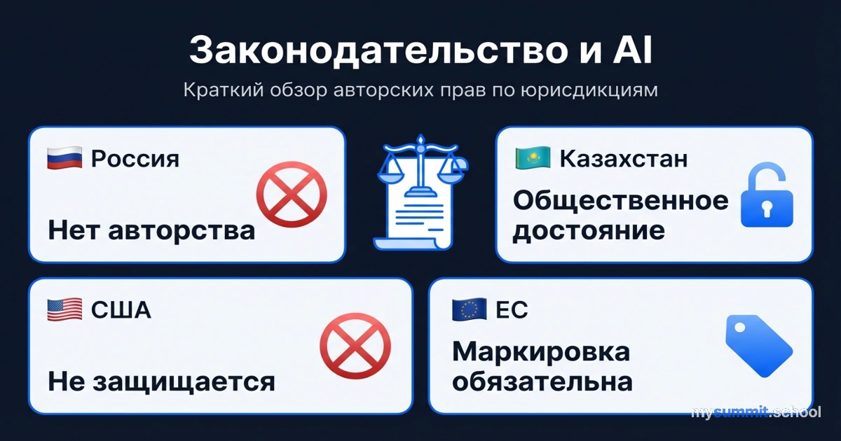 Кому принадлежат AI-изображения в 2026? Разбор законов РФ, США и ЕС + Таблица рисков