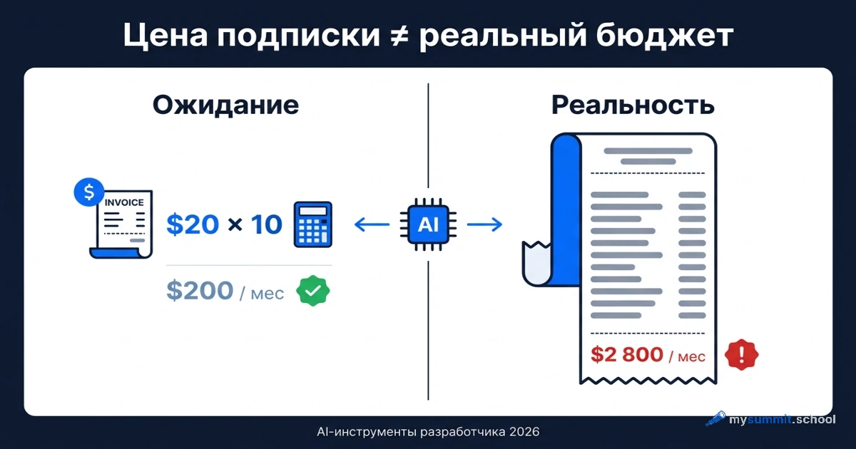 $20 или $400 в месяц: сколько реально стоит AI для dev-команды