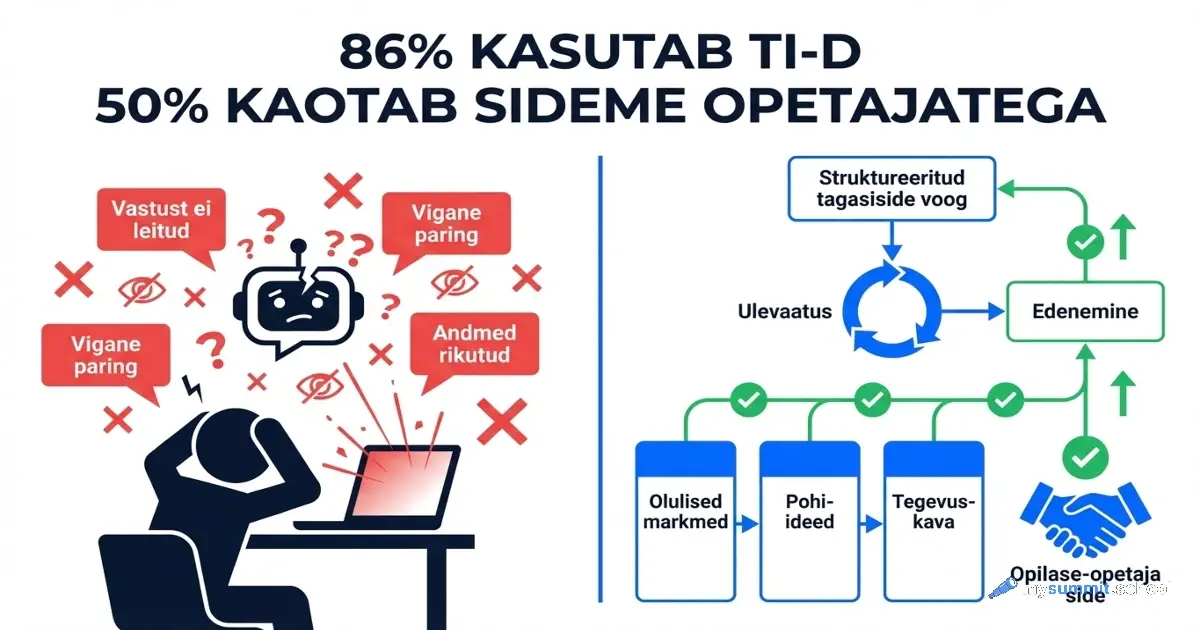 86% opilastest kasutab TI-d, kuid nende tulemused halvenevad. Uks katse muutis koik