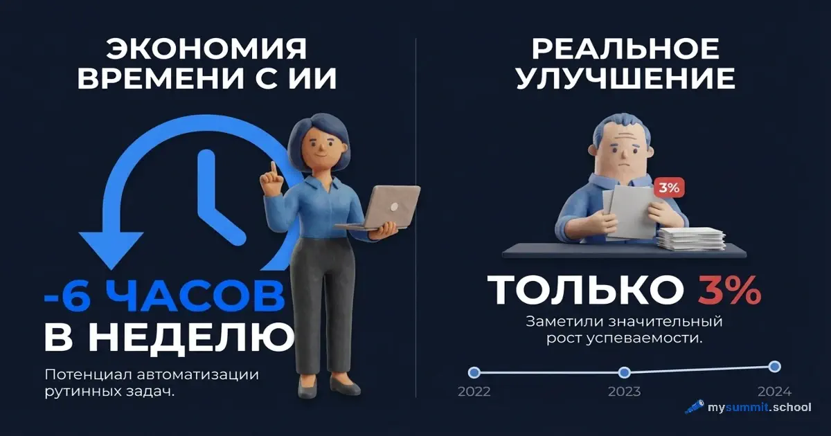 ИИ экономит учителю 6 часов в неделю. Но 97% этого не замечают
