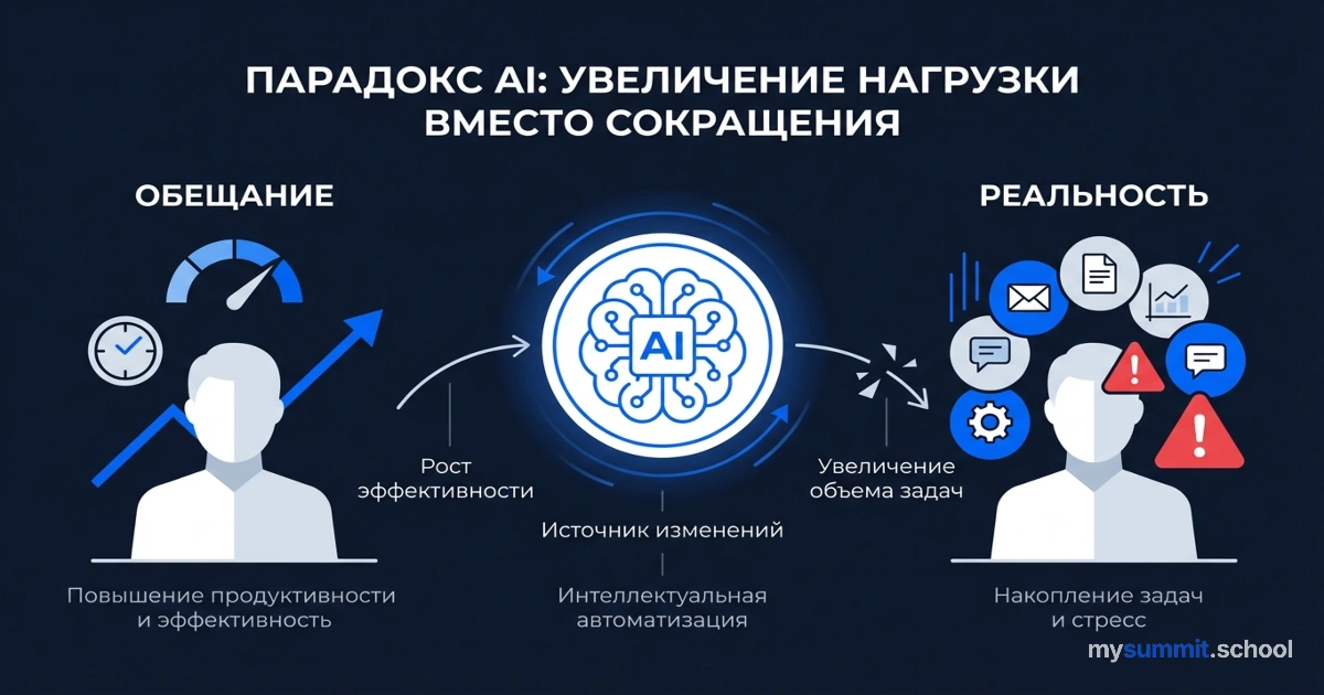 AI не экономит время – он его уплотняет: 8 месяцев наблюдений