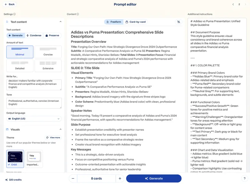 Пример презентации в Gamma