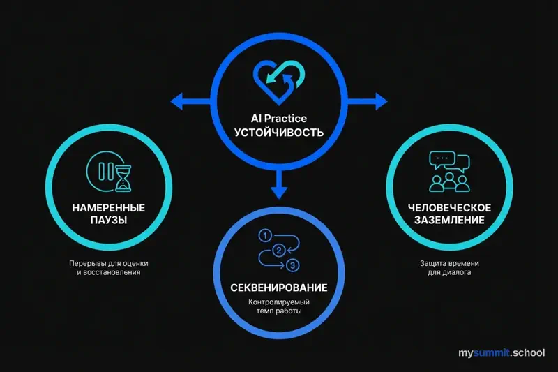 AI Practice: намеренные паузы, секвенирование, человеческое заземление
