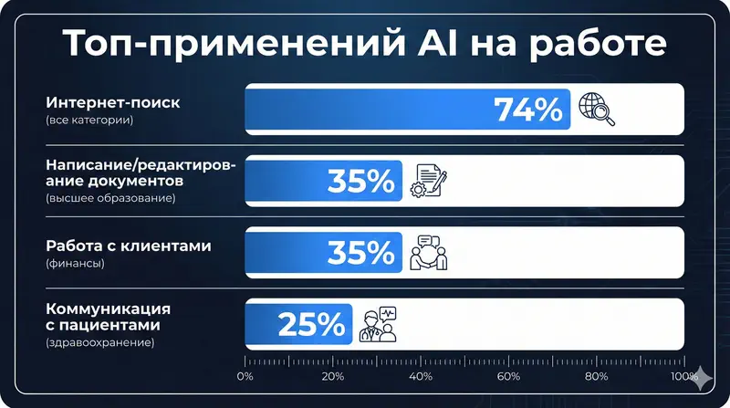 Топ-применений AI на работе