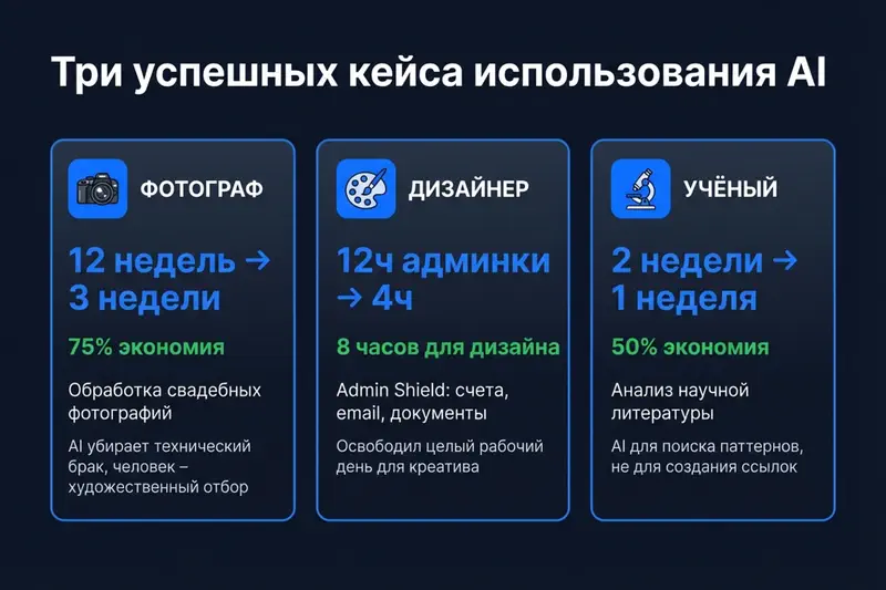 Три успешных кейса использования AI: фотограф, дизайнер, учёный