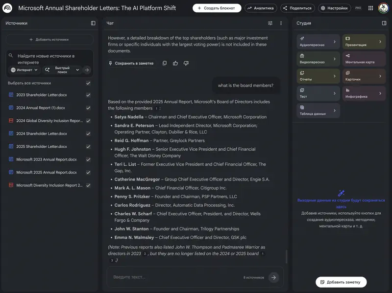 Analysis with NotebookLM