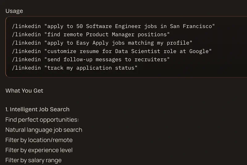 Skills example – LinkedIn