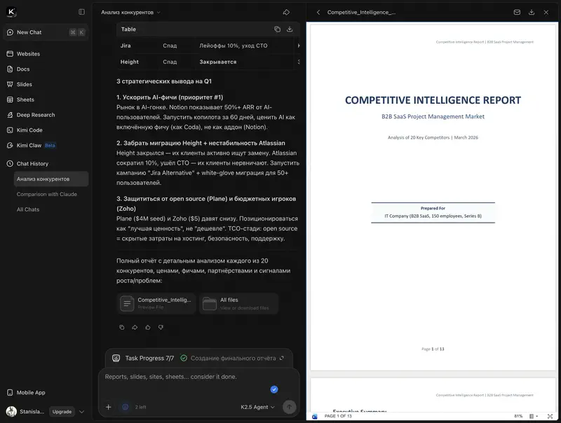 Generated document in Kimi