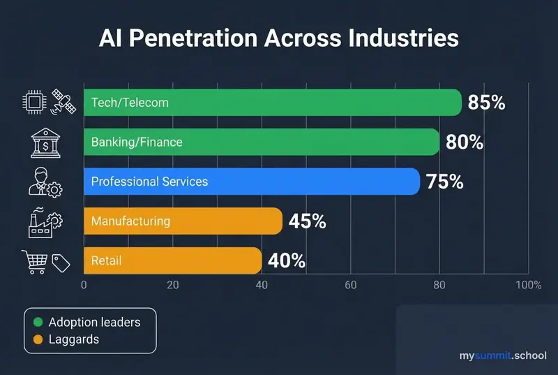 AI penetration across industry sectors