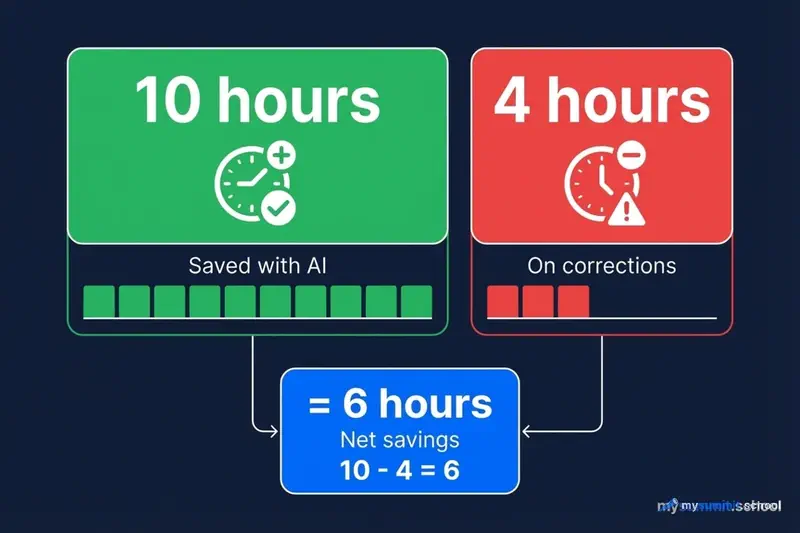 AI Tax calculation: 10 hours saved – 4 hours fixing = 6 hours of net savings