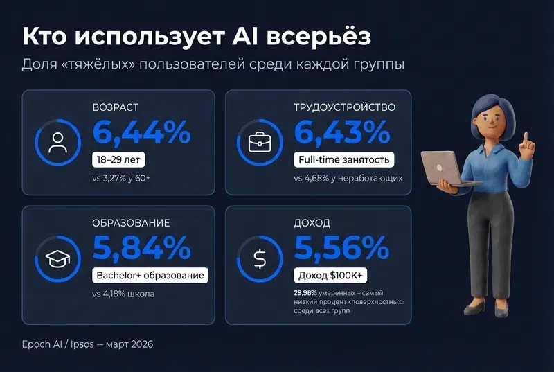 Профиль пользователей с интенсивным применением AI