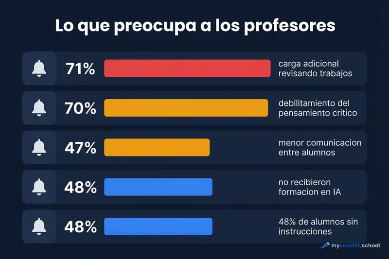 Preocupaciones de los docentes con la IA