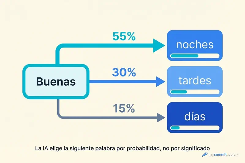 Cómo la IA predice la siguiente palabra: diagrama de probabilidades