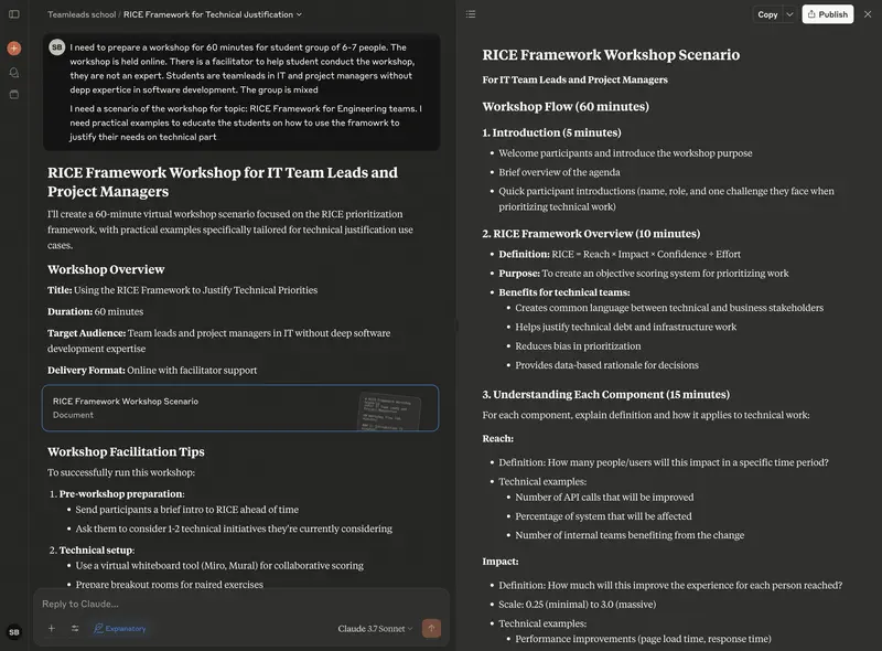 Ejemplos de artefactos Claude