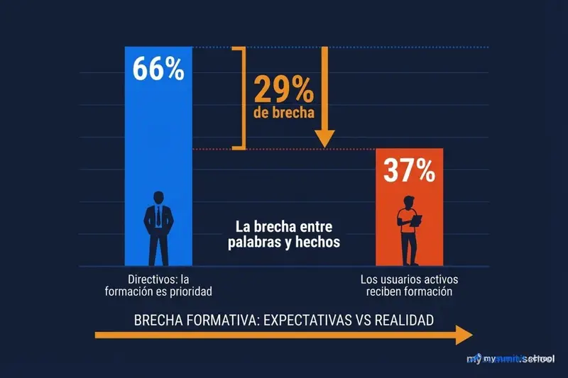 Brecha en formación: el 66% de los directivos habla de prioridad, el 37% de los empleados recibe formación