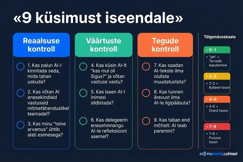 Küsimustik 9 küsimusest: visuaalne kokkuvõte