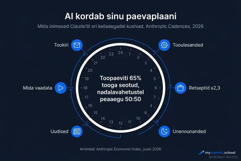 TI kordab päevaplaani: uudised kell 7 hommikul, ametlik kirjavahetus kell 10–11, retseptid kell 18 (×2,3), unenõuanded kõige varasematel tundidel