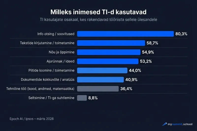 Enim levinud ülesanded, milleks TI-d kasutatakse
