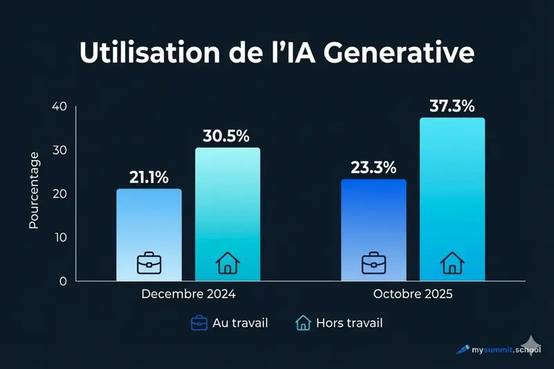 Evolution de l&rsquo;attitude envers l&rsquo;IA generative au cours de l&rsquo;annee ecoulee