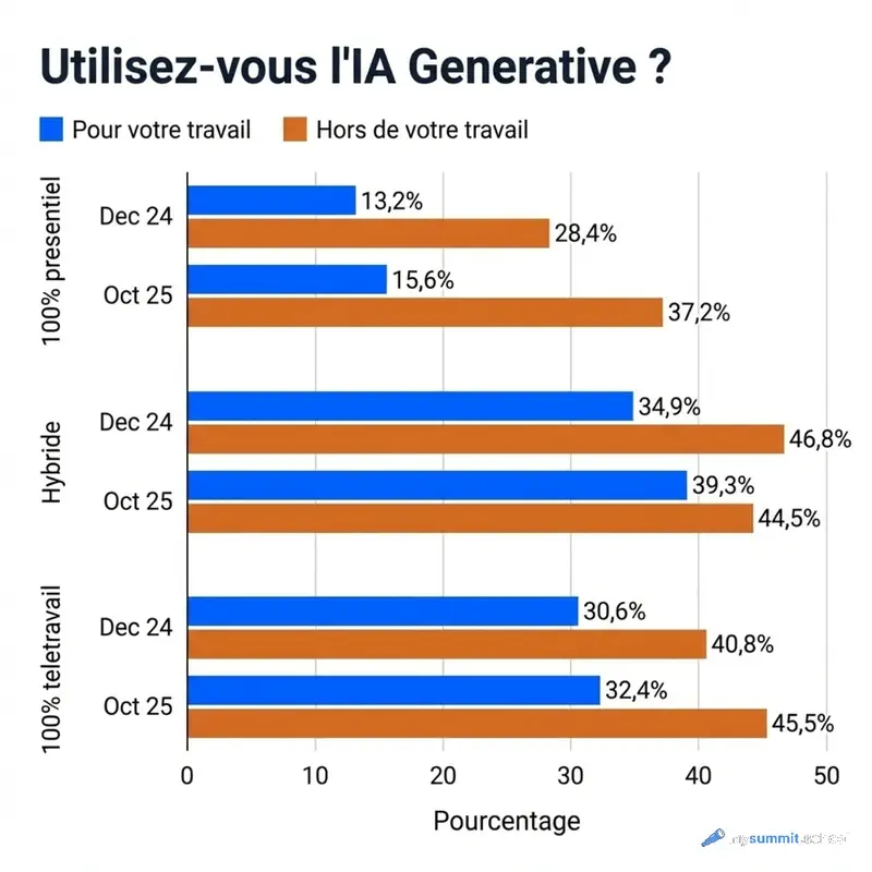 Evolution de l&rsquo;utilisation de l&rsquo;IA generative au cours de l&rsquo;annee ecoulee