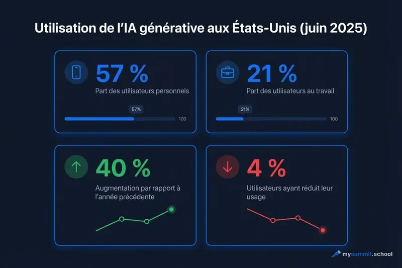 Utilisation de l&rsquo;IA générative aux États-Unis (juin 2025)