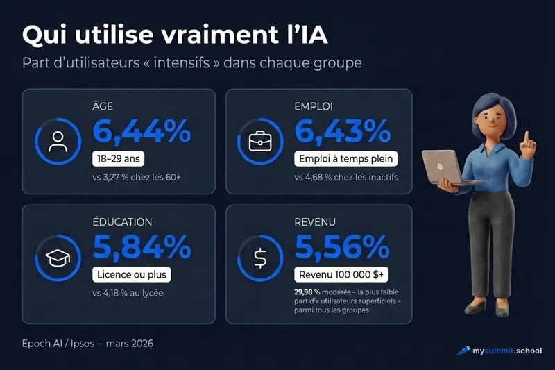 Profil des utilisateurs intensifs de l&rsquo;IA