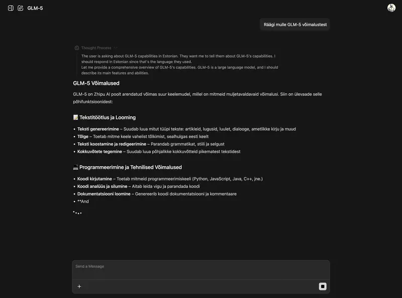 Langue estonienne dans le modèle