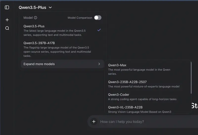 Modèles disponibles dans Qwen