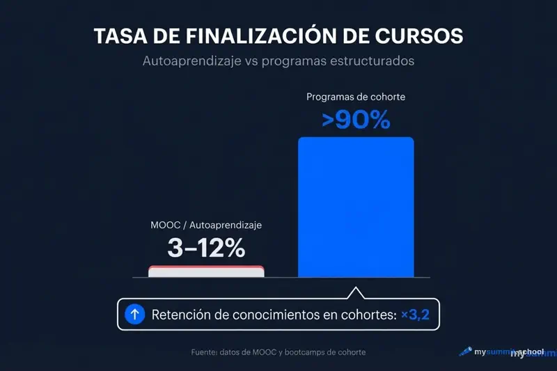 Taux de complétion : autoformation vs programmes en cohorte