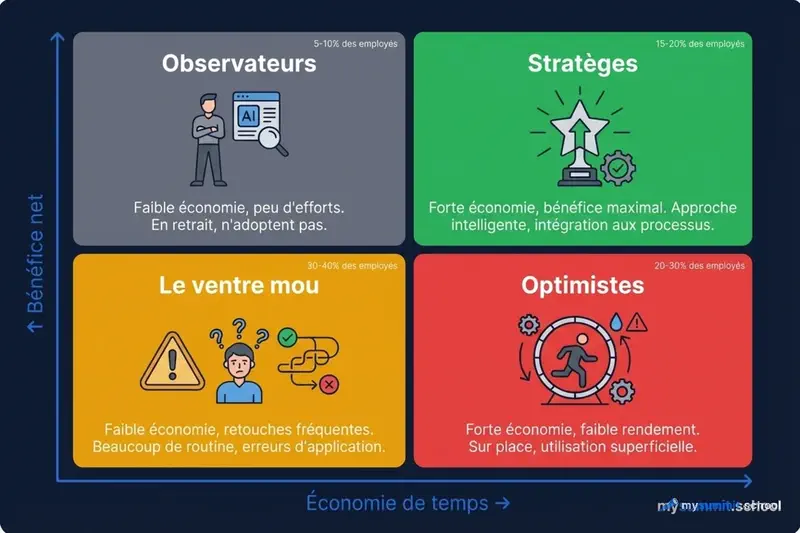 Matrice de productivité nette : 4 types d&rsquo;utilisateurs de l&rsquo;IA