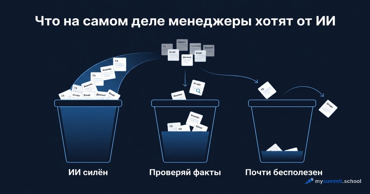 Чего менеджеры хотят от ИИ: данные 40 реальных ответов