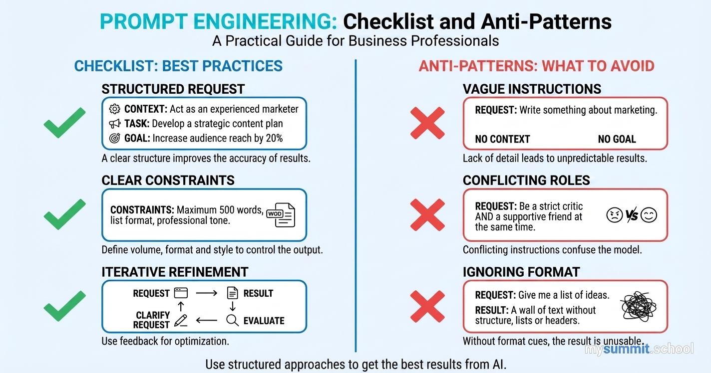 Prompts 2026: 7 Mistakes That Kill Quality + Perfect-Request Checklist