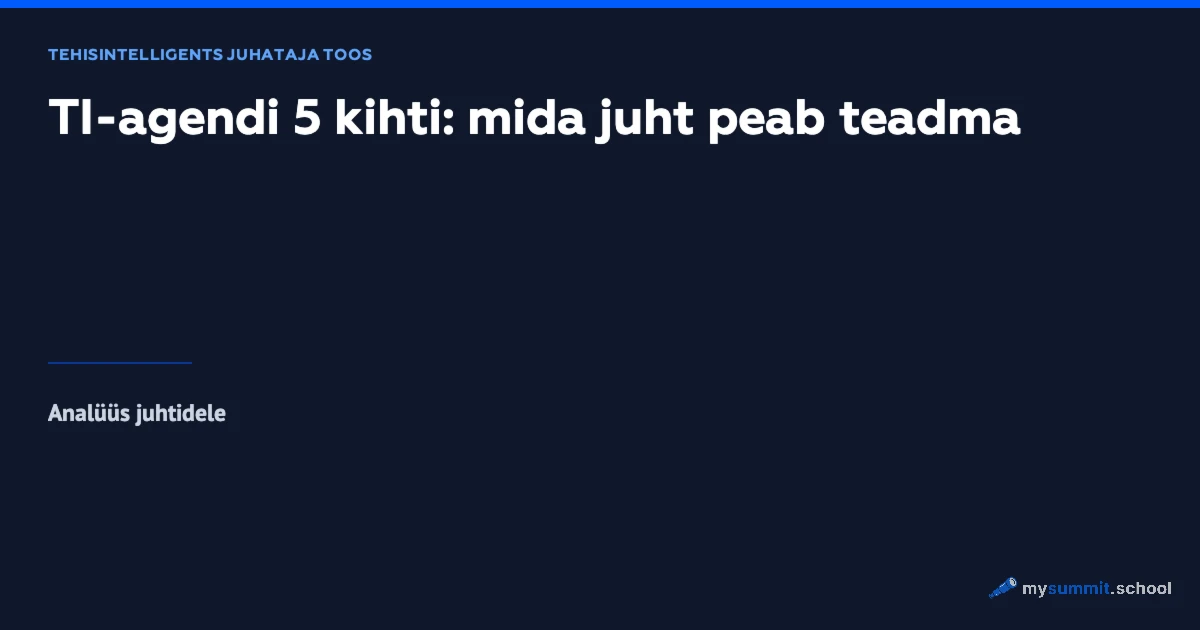 TI-agendi 5 kihti: mida juht peab teadma