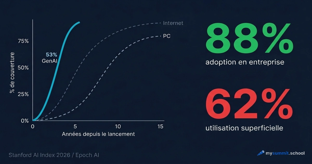 L'IA s'est diffusée plus vite qu'Internet – mais 62 % des utilisateurs sont restés au point de départ