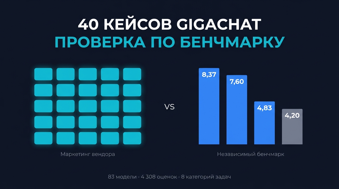 40 кейсов GigaChat: проверяем данные Сбера по бенчмарку