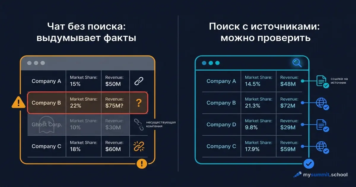 Анализ конкурентов с ИИ: где модель выдумывает факты