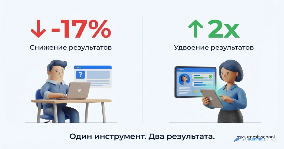 Когда ИИ вредит обучению – и когда удваивает результат