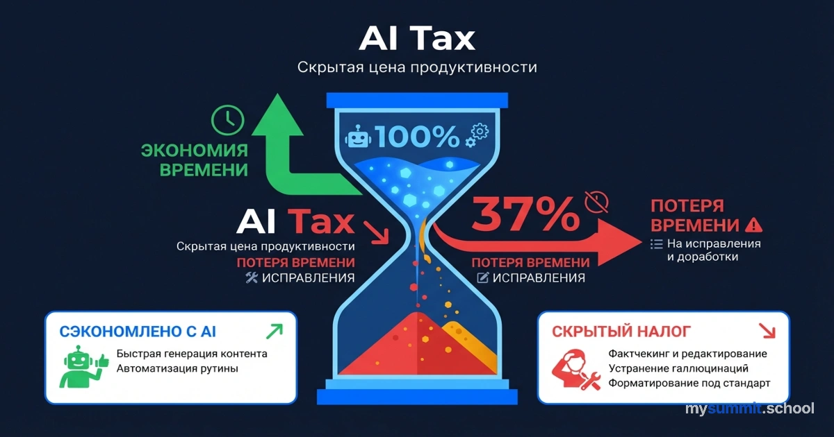 Скрытый налог на ИИ: почему 40% экономии времени исчезает